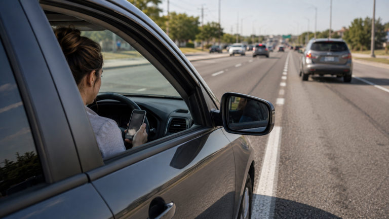Spotting and avoiding distracted drivers